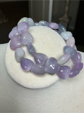 HQ Green/Purple Kunzite Hearts